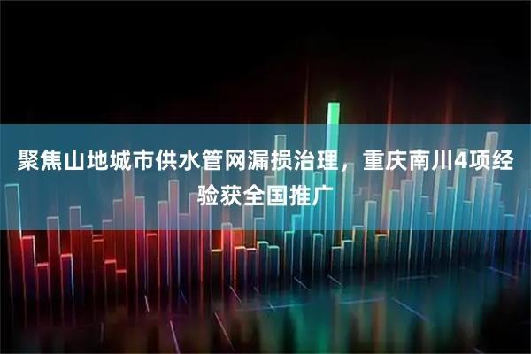 聚焦山地城市供水管网漏损治理，重庆南川4项经验获全国推广